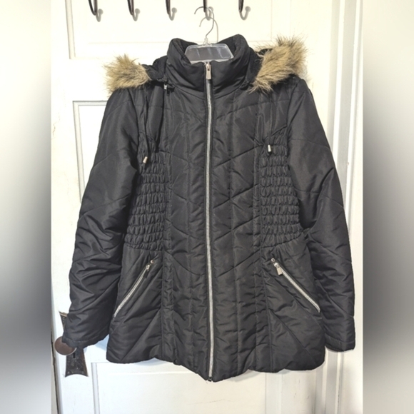 A & I large coat women's black with removable hood - Picture 2 of 5